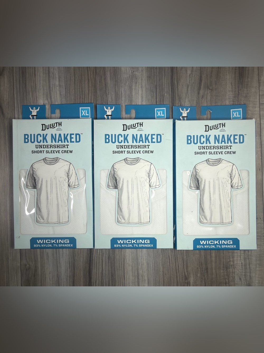 Duluth Trading Buck Naked Performance Crew Undershirts 3 Pack Lot Mens XL NEW